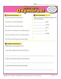 Oxymoron Warm Up Activity Figurative Language Worksheets Language Worksheets Figurative Language Figurative Language Worksheet