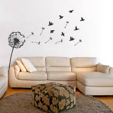 Cute And Beautiful Blossom Dandelion Birds Wall Stickers Decals In Living Room Wall Designs Ideas Cozy And Beautiful Wall Stickers Desig Dekor Dekorasyon Duvar