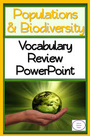 Populations Biodiversity Vocabulary Review Powerpoint High School Science Activities Middle School Science Resources Education Lesson Plans