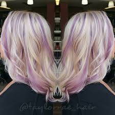 Blonde With Purple Highlights By Taylor Rae Hotonbeauty Com With Images Purple Hair Highlights Lilac Hair Hair Styles