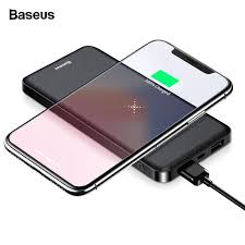 Baseus Wireless Charger Power Bank 10000mah Dual Usb Powerbank External Battery Wireless Charging For Iphone Xs Max Powerbank External Battery Wireless Charger