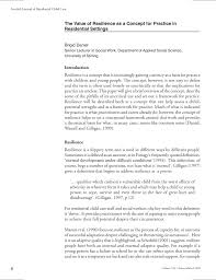Pdf The Value Of Resilience As A Concept For Practice In Residential Settings