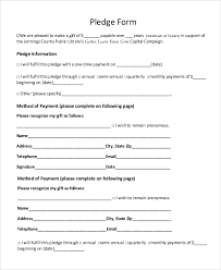 Free 8 Sample Pledge Forms In Pdf Ms Word