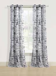 Aubrie Home Accents Paris Sheer Window Curtains 84 Black White Eiffel Tower Panel Pair Drapes Paris Room Decor Paris Decor Bedroom Paris Living Room Decor