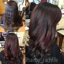 Deep Red Balayage Highlights Custom Color Hair By Rachel Fife Sf Salon Balayage Hair Colored Hair Tips Hair Highlights