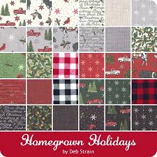 Homegrown Holidays Half Yard Bundle Deb Strain For Moda Fabric In 2020 Holiday Charms Holiday Fabric Charm Pack Quilts