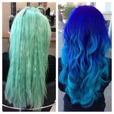 A Before And After From Faded Turquoise To An Ombre Using Chromasilk Vivids Hair Inspiration Color Bright Hair Hair