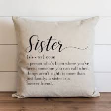 Sister Definition Pillow Cover In 2020 Sister Gifts Diy Pillow Gift Christmas Gifts For Sister