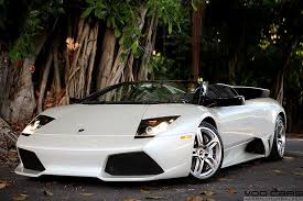 White Murci Lamborghini Murcielago Sports Car Automobile