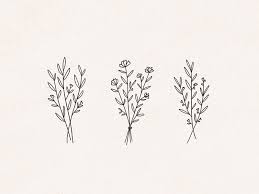 Wildflowers Simple Line Drawings Line Art Drawings Floral Drawing
