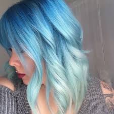 Blue Hair Color Melt And Beautiful Curly Lob By Ashley Rodgers Hotonbeauty Com Hair Color Blue Hair Styles Bright Hair