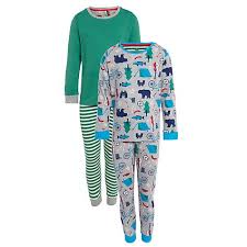 John Lewis Boy Bear Camping Pyjamas Pack Of 2 Green Grey With Images Camping Pajamas Pyjamas Greys Online