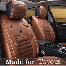 Leather Fabric Car Seat Cover For Toyota Crown Corolla Levin Camry Prius Vios Reiz Yaris Land Cruise Prado Leather Car Seats Car Seats Leather Car Seat Covers