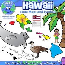 Hawaii State Symbols Clip Art Map Of Hawaii