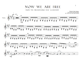 Now We Are Free From Gladiator Violin Sheet Music Taylor Davis