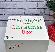 Handpainted Christmas Eve Box Christmas Eve Box Chritmas Box Wooden Christmas Eve Box Christmas Eve Christmas Eve Box