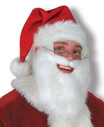 Music In Motion Santa Hat With Beard Mostache Moustache Party Plush Santa Santa Hat