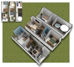 3 Story House Plans 3d Plans Of Small House In 35m2 Modern House Plans Free House Plans House Paint Design