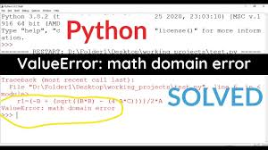 Solved Valueerror Math Domain Error In Python Youtube