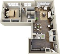 20 One Bedroom Apartment Plans For Singles And Couples Home Design Lover One Bedroom House Plans Apartment Floor Plans Apartment Layout