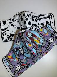 Nightmare Before Christmas 3 Layer Fabric Face Mask With Plastic Hook Extender Washable Face Mask In 2020 Mask For Kids Face Mask Nightmare Before Christmas Kids