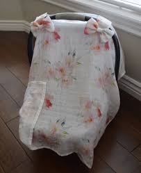 Beautiful Floral Muslin Double Gauze Car Seat Cover Perfect For The Warm Summer Months When You Baby Girl Car Seats Baby Girl Car Baby Car Seats Newborn