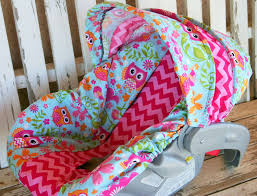 Owls And Pink Chevron Infant Car Seat Cover And Hood Cover Baby Car Seats Baby Girl Car Baby Girl Owl