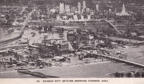 Mo Kansas City 1951 Flood Disaster Kansas City Skyline Showing Flooded Area Jpg Jpeg Image 737 434 P Kansas City Skyline Kansas City Missouri City Pictures