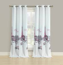 Beatrice Sweet Paris Window Curtains 84 Grommet Panel Pair Drapes Pink Grey Eiffel Tower Paris Decor Bedroom Paris Themed Bedroom Paris Room Decor