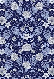 Light Blue Cobalt Blue White Floral Pattern By Somecallmebeth Pattern Art Blue Wallpapers Background Patterns