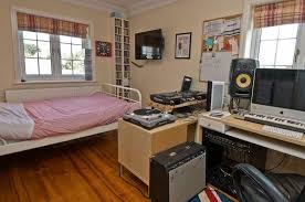 Beige Brown Studio Design Home Music Rooms Home Studio Music Music Room Design
