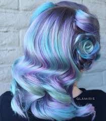 Pastel Blue Hair With Purple Highlights Light Blue Hair Blue Hair Hair Color Blue