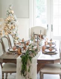 A Neutral Christmas Tablescape With Copper Accents Sanctuary Home Decor Christmas Table Settings Christmas Dining Table Christmas Interiors