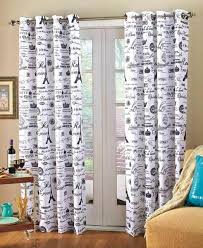 Black White Paris Curtain Panel Drape Script Eiffel Tower French City Of Lights Paris Room Decor Paris Decor Bedroom Paris Themed Room
