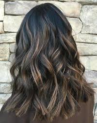Soft Black Hair With Highlights Medium Length Winter Hairstyles Cool Hair Color Hair
