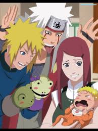 Baby Naruto With His Parents And Jiraiya So Cute Naruto Minato