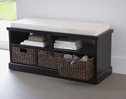 Banc Avec 3 Paniers Pouf Rangement Banc Salle De Bain Banc Coffre De Rangement