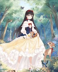 Snow White With Long Hair Anime Princess Disney Princess Anime Disney Princess Art