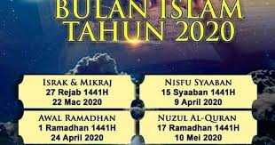 Penting Peristiwa Dalam Bulan Islam Tahun 2020 In 2020 Islam Quran Ramadhan
