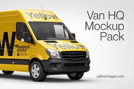 Download Van Hq Mockup Pack In Handpicked Sets Of Vehicles On Yellow Images Creative Store PSD Mockup Templates