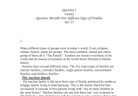 Describe Five Different Types Of Families A Level Psychology Marked By Teachers Com