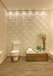 53 Ambientes Com Revestimentos 3d Para Te Inspirar Banheiro Com Revestimento 3d Adesivo Em Pared Iluminacao Banheiro Decoracao Banheiro Revestimento Banheiro