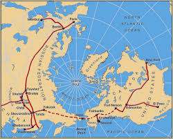 North Pole View To The Projected Railroads In The Northern Hemisphere Amazing Maps Map North Pole Map