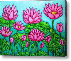 Lotus Bliss Ii Acrylic Print By Lisa Lorenz Lotus Flower Art Lotus Painting Flower Art