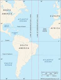 Treaty Of Tordesillas Treaty Of Tordesillas Agreement In 1494 Between Spain And Portugal Aimed At Settling Conflic Spain And Portugal Tropic Of Capricorn Map