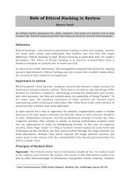 Pdf Role Of Ethical Hacking In System