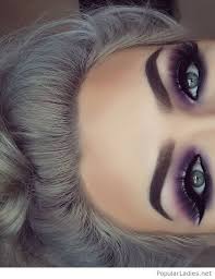 Grey Hair With Purple Eye Makeup Purple Eye Makeup Eye Make Up Makeup