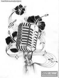 Diseno De Microfonos Flores Partituras Zonatattoos Com Disenos De Tatuaje De Musica Tatoo Notas Musicales Tatuaje Musical