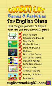 Esl Warm Up Activities With Powerpoint Download Esl Vocabulary Esl Lessons Warm Up Games