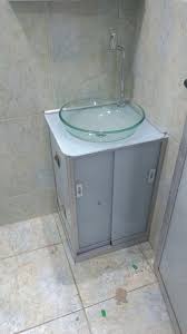 Kit Pia Alclean Em Instalacao De Gabinete De Pia De Banheiro Com Vidro Temperado Pias De Banheiro Gabinete De Pia Banheiro